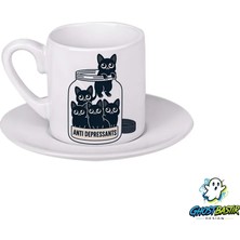 Ghostbastır Design Kedili Türk Kahvesi Fincanı 0136