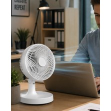 Teknodayım Teknocanmarketing Kompakt Mini Fan Otomatik Salınımlı Sessiz Masaüstü Vantilatör