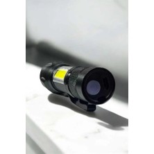 Teknodayım Teknocanmarketing Şarjlı Metal Zoomlu El Feneri Işıldak LED Işık Taşınabilir El Lambası