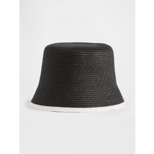 Gap Kadın Siyah Straw Bucket Şapka