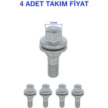 Rensa Bijon Civatası Çelik Jant 4 Adet Tk. AA.17MM Ym 12X1.25X17 Peugeot Cıtroen Ds Opel Fıat