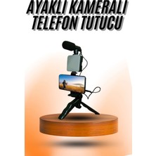 Teknodayım Teknocanmarketing Telefon Tutucu Mini Mikrofonlu Tripod Vlog Çekim Video
