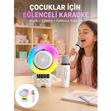 Teknodayım Teknocanmarketing Renkli Işıklı Astronot Mini Bluetooth Speaker ve Karaoke Mikrofon