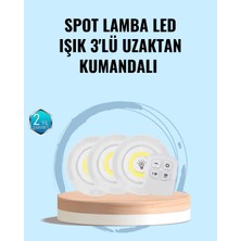 Teknodayım Teknocanmarketing Ev Ofis Kamp Için Uygun Uzaktan Kumandalı Yapışkanlı Kablosuz LED Spot Lamba