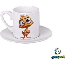 Ghostbastır Design Komik Hayvan Figürlü Türk Kahvesi Fincanı 0139