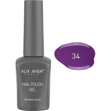 EstoreBox Alix Avien Uv Kalıcı Koyu Mor Jel Oje 34 - Gel Polish - 12 ml