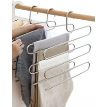 Mabelme Store Metal 5 Katlı Pantolon & Şal Askısı Çoklu Askılık Dekoratif Akıllı Düzenleyici