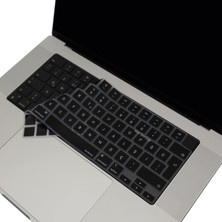 OEM MacBook Türkçe‑q Klavye Koruyucu Silikon Kılıf Kapak MacBook Air 13,6-15,3 Pro 14-16 Inç Uyumlu M5/m4/m3/m2/m1 Touch Id – Toz, Dökülme ve Çizilmelere Karşı Koruma Siyah