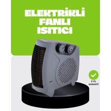 Teknodayım Teknocanmarketing Güvenli Elektrikli Fanlı Isıtıcı Termostatlı Hızlı Isıtma