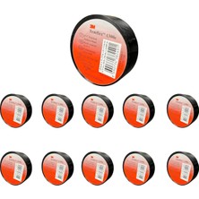 OEM 3m Temflex 1300E Elektrik Izolasyon Bandı Siyah – 10'lu Paket | 18 mm x 9,15 M | Pvc Kablo Bandı | 600V Dayanıklı, Esnek ve Güçlü Yapışkanlı Elektrik Bandı