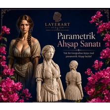 Layerart Atelier Kişiye Özel fotoğrafdan heykele Parametrik Dekoratif Kadın Büstü 40CM – El Yapımı Ahşap Sanat Heykeli