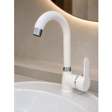 FUALORA Banyo Lavabo Bataryası 360 Derece Döner Borulu Beyaz