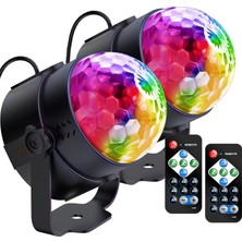 OEM Disko Topu, Parti Işıkları Disko Işıkları 6W Dj Işıkları 7 Renk Uzaktan Kumandalı Ses Aktif Rgb Müzik Kontrollü Sahne Işıkları Döner Noel, Bar, Ktv, Araba, Dj Için Disko Topu - 2 Adet