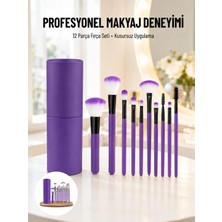 Teknodayım Teknocanmarketing 12 Parça Makyaj Fırçası Yumuşak Kıllı Profesyonel Fırça Seti Yüksek Kali