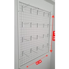 MD Vitrin Dekorasyon Tel Pano 80X100 cm 4x4 Duvara Monte 20 Adet 15 cm Kanca Dahil