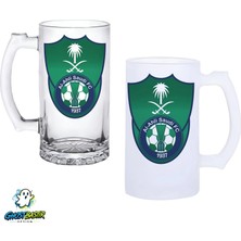 Ghostbastır Design Al Ahli F.c. Kulplu Bira Bardağı Buzlu Veya Şeffaf Seçenekli 0257