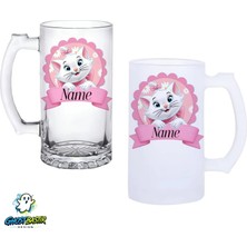 Ghostbastır Design Kişiye Özel Marie Kulplu Bira Bardağı Buzlu Veya Şeffaf Seçenekli 0317