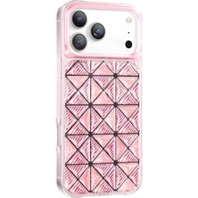 HTstore iPhone Uyumlu 17 Pro Max Kılıf 3D Buz Blok Desenli Zore Paris Kairo Tpu Kapak-Pembe