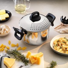 EstoreBox Schafer Gurme Süzgeçli Makarna Tenceresi 2 Parça-Inox