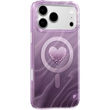 HTstore iPhone Uyumlu 17 Pro Max Kılıf M-Safe Şarj Özellikli Orjinal Swarovski Taşlı Zore Paris Rovix Sert Pc Kapak