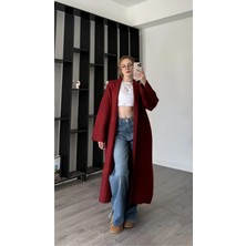 Bellavita Botuique Uzun Kesim Oversize Triko Hırka (Bordo)