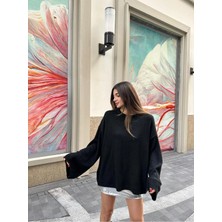 Bellavita Botuique Oversize Salaş Triko Kazak – Siyah