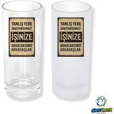 Ghostbastır Design Işinize Bakın Buzlu / Buzsuz Seçenekli Rakı Bardağı – 1 Adet Şık Sunum Bardağı 0250
