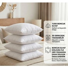 Pratic Home 4 Adet  Boncuk Silikonlu Kare Kırlent Iç Yastığı – 450 gr - 50X50CM