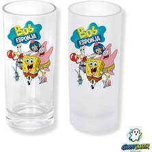 Ghostbastır Design Sünger Bob Buzlu / Buzsuz Seçenekli Rakı Bardağı – 1 Adet Şık Sunum Bardağı 0226