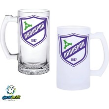 Ghostbastır Design Orduspor Kulplu Bira Bardağı Buzlu Veya Şeffaf Seçenekli 0331