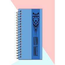 EstoreBox Uzun Ince Dar Çizgisiz Not Defteri No:5 Kalın Karton Kapak Spiralli 21X10 cm 120 Sayfa Mikroperfora