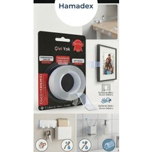 Hamadex Çok Güçlü Yapıştırıcı Çift Taraflı Yıkanabilir Nano Silikon Bant 2 Metre