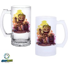 Ghostbastır Design Groot Kulplu Bira Bardağı Buzlu Veya Şeffaf Seçenekli 0296