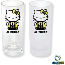 Ghostbastır Design Al Ittihad Hello Kitty Buzlu / Buzsuz Seçenekli Rakı Bardağı – 1 Adet Şık Sunum Bardağı 0296
