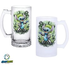 Ghostbastır Design Bettlejuice Kulplu Bira Bardağı Buzlu Veya Şeffaf Seçenekli 0275