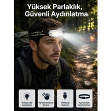 My Best Store Yüksek Işıklı Şarjlı ve Sensörlü LED Kafa Lambası Kamp Lambası