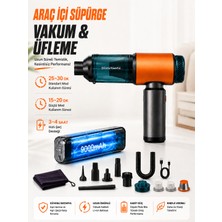 Deanb 22000PA Güçlü Araç Içi Süpürge 9000MAH Şarjlı 2 Hepa 1 Metal Filtreli Oto El Süpürgesi