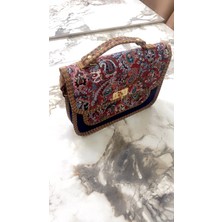 NV JEWELRY Bohem Desenli Kırmızı El ve Omuz Çantası