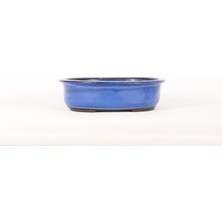 Seika Oval Bonsai Saksısı Japon No.1-Sırlı Lacivert(29 Cm)
