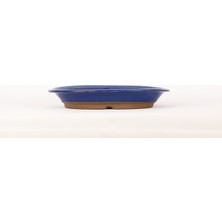 Seika Oval Bonsai Saksısı Japon No.6-Sırlı Lacivert (31 Cm)