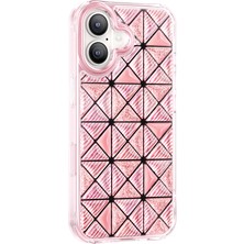 HTstore iPhone Uyumlu 17 Kılıf 3D Buz Blok Desenli Zore Paris Kairo Tpu Kapak-Pembe