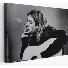 Uslucan Alışveriş Kurt Cobain Sigara Içen Ünlü Baskı Duvar Sanatı Kanvas Tablo, Nirvana BASKI-5405