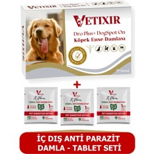 Vetixir Köpek Bitkisel Ense İç-Dış Anti Parazit , Bit , Pire , Kene Uzaklaştırıcı Damla ve Tablet ( 5 damla 3 tablet )