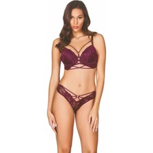 Lunaintim Violet Dantelli Longline Bralet - Ceket Içi Crop Büstiyer ve Boş Kap Sütyen