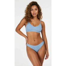 Lunaintim Fitilli (Ribbed) Ribana Tanga - Geniş Bantlı, Esnek ve Sporcu Kesim Model - Sky Blue
