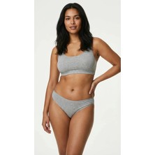Lunaintim Kadın Slip Bikini Külot - Pamuklu Düz Model - Gri