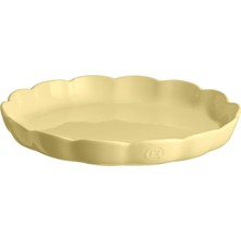 EstoreBox Emile Henry Madeleine Yivli Tart Tabağı, 30 Cm, Vanilya