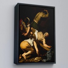 Uslucan Alışveriş Ahşap Çerçeveli Caravaggio - Aziz Petrus'un Çarmıha Gerilmesi Tablosu - Crucifixion Of Saint PETER-8106