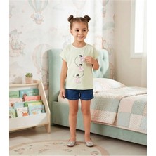 Erca Home Tekstil Ürünleri %100 Pauklu Suprem Yazlık Tshirt 12 Ay,2y,3y,4y Kız Sarı