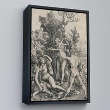 Uslucan Alışveriş Ahşap Çerçeveli Albrecht Dürer - Herkül Yol Ayrımında Tablo - Hercules At The CROSSROADS-7326